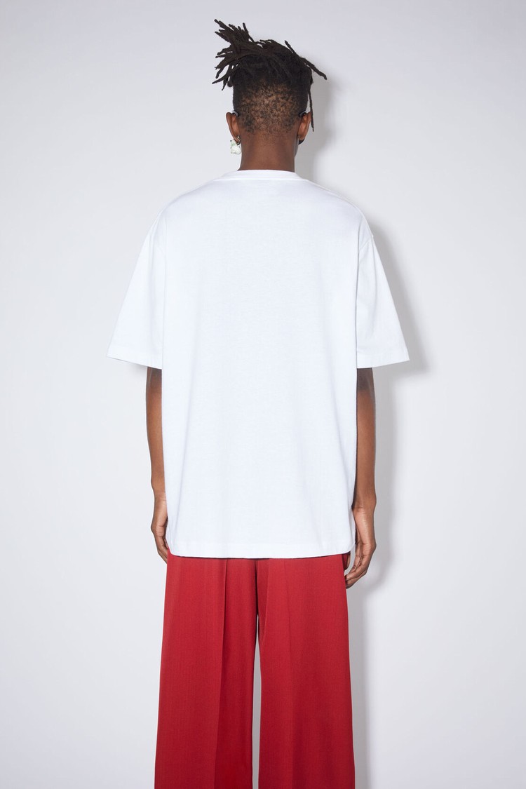 White Acne Studios Screen Print Men's T Shirts | HANZ-32107