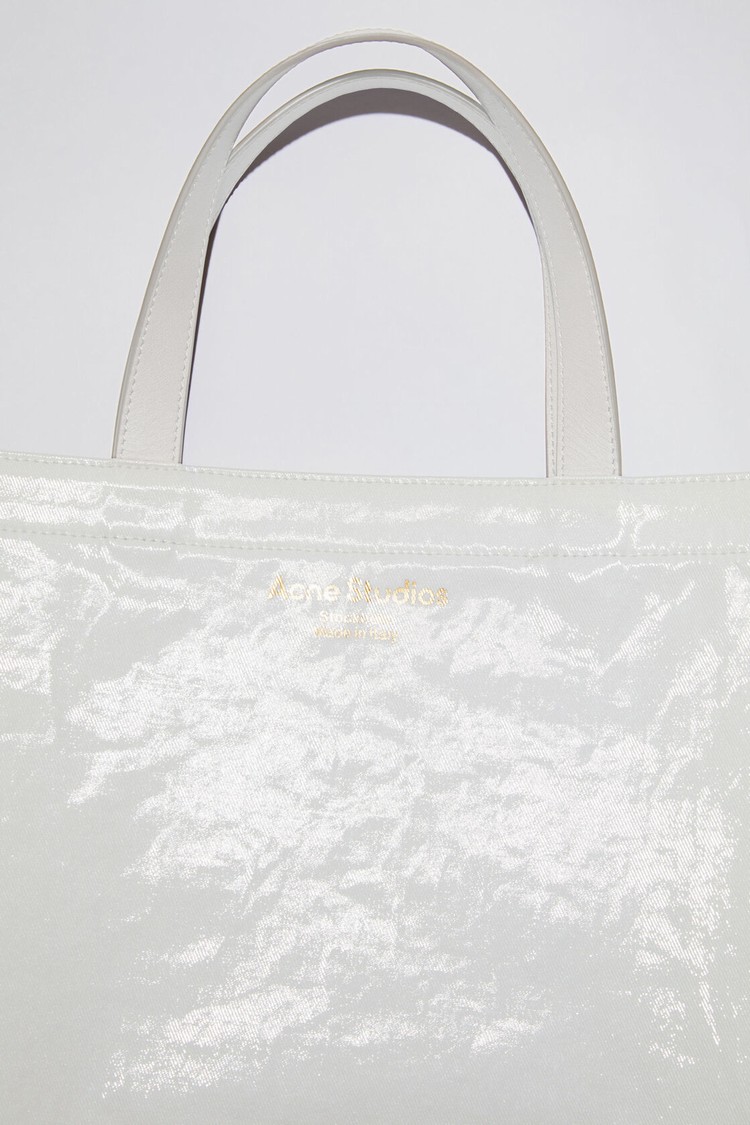 White Acne Studios Shiny Tote Bag | MENG-27198