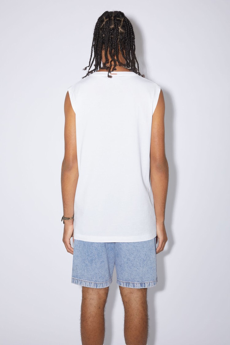 White Acne Studios Sleeveless Men's T Shirts | UPWQ-65137