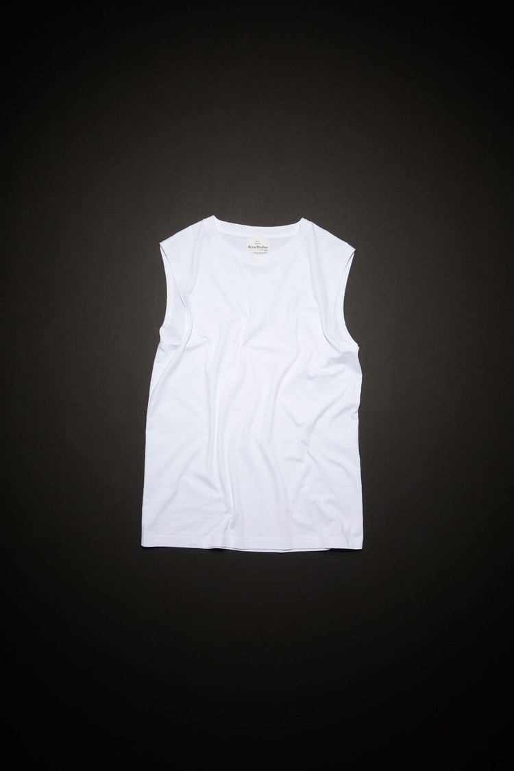 White Acne Studios Sleeveless Men's T Shirts | UPWQ-65137