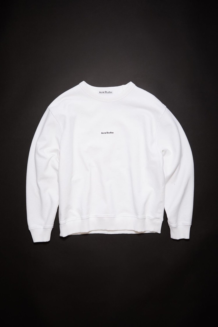 White Acne Studios Stamp Logo Women's Sweatshirts | UFNH-84570