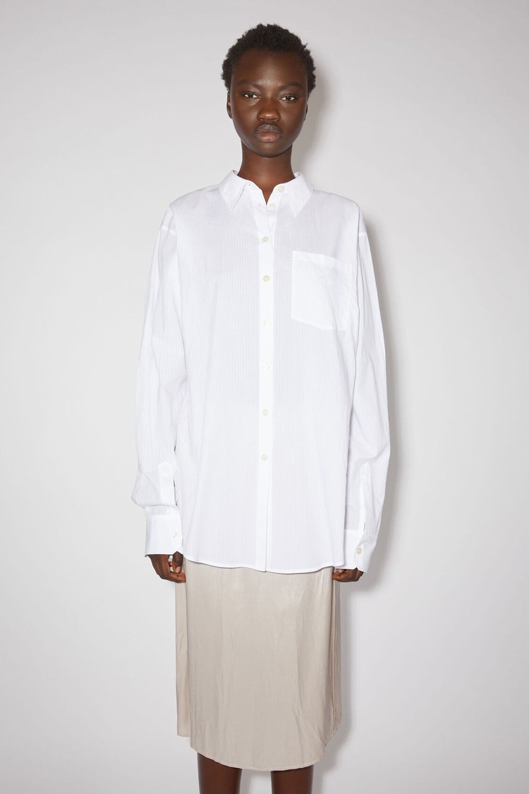 White Acne Studios Striped Button-up Women\'s Shirts | LQVJ-94631