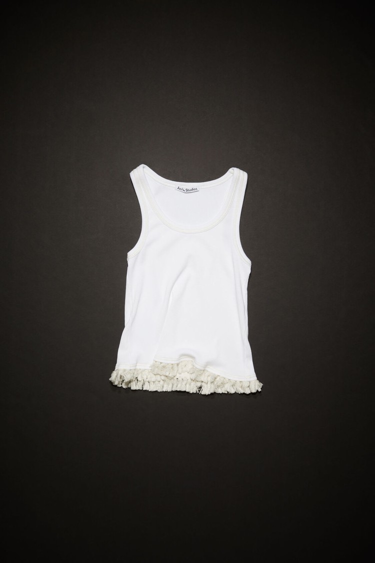 White Acne Studios Tassel Tank Top Women's T Shirts | RCVK-24196