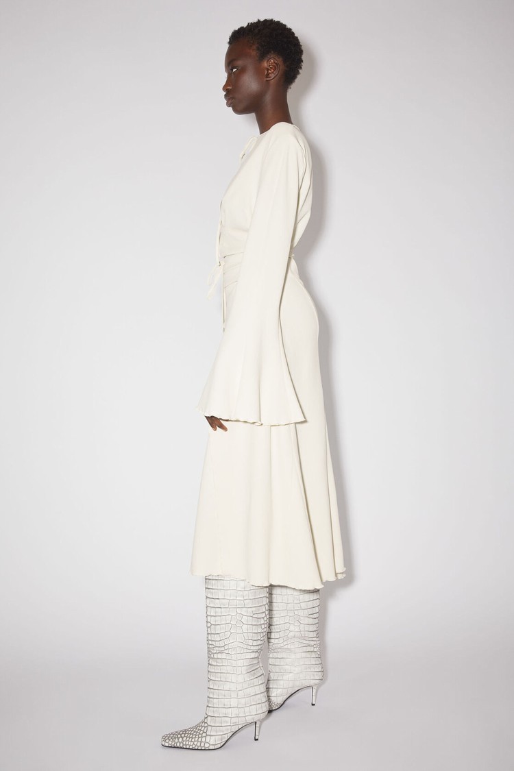 White Acne Studios Tie-up Wrap Women's Dress | JMPK-02146