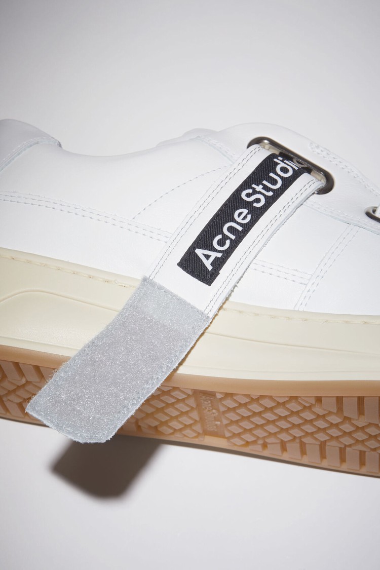 White Acne Studios Velcro Strap Men's Sneakers | TFXO-15893