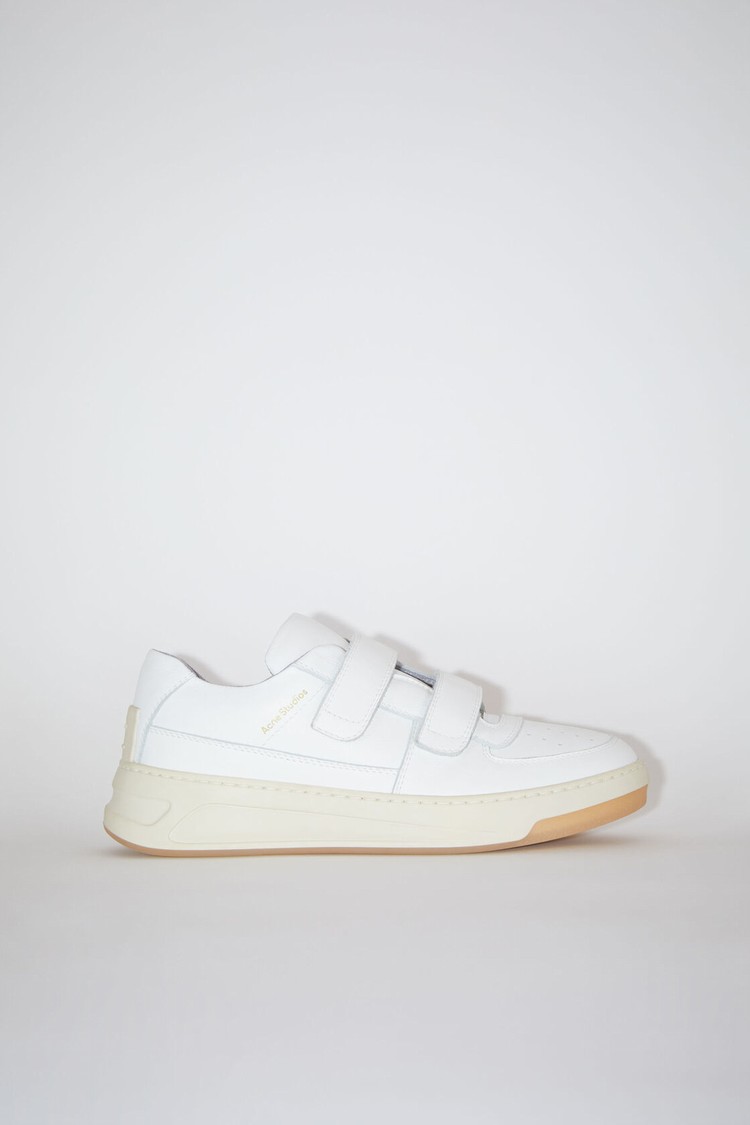 White Acne Studios Velcro Strap Men\'s Sneakers | TFXO-15893