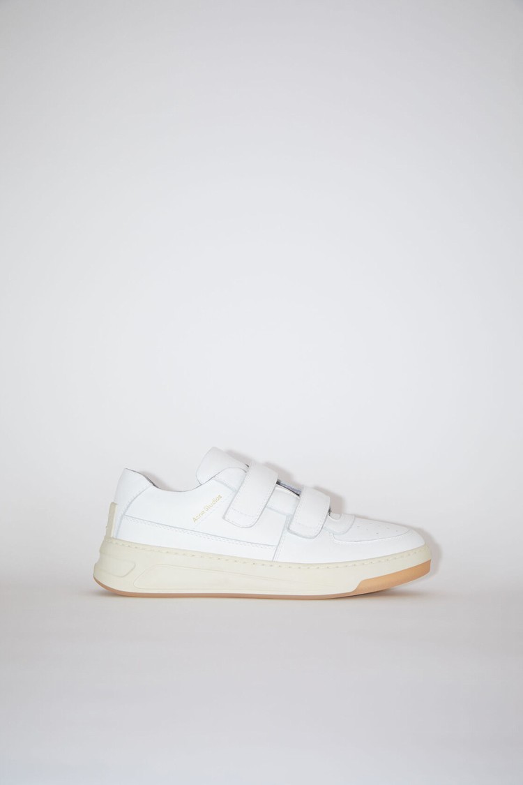 White Acne Studios Velcro Strap Women\'s Sneakers | WXLS-84315