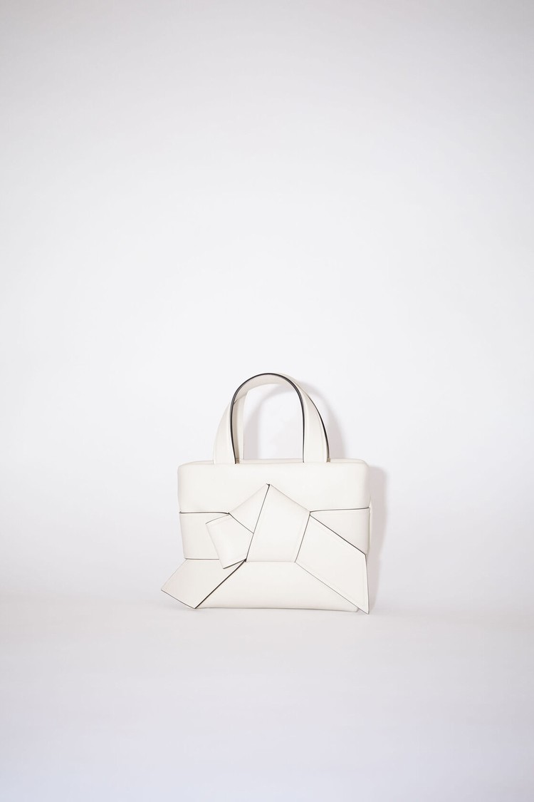 White / Black Acne Studios Musubi Micro Tote Bag | YVUR-84391