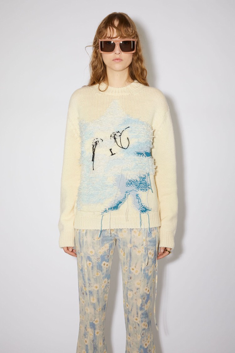 White / Blue Acne Studios Knitted Jumper Women\'s Knitwear | MDAK-98657