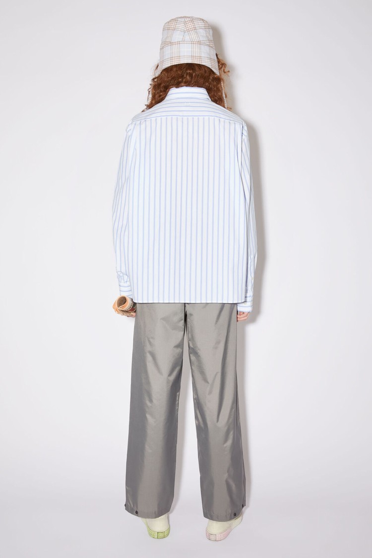 White / Blue Acne Studios Stripe Button-up Women's Shirts | VLFS-84602