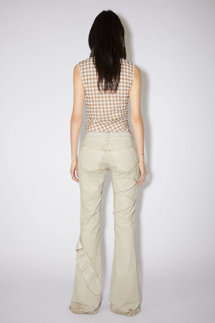 White / Brown Acne Studios Bow Denim Women's Trousers | NPDJ-12903