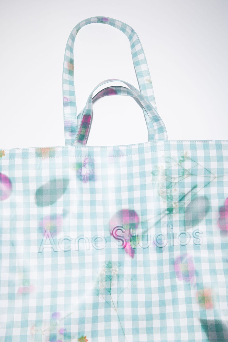 White / Green Acne Studios Logo Shoulder Tote Bag | ZETM-64193