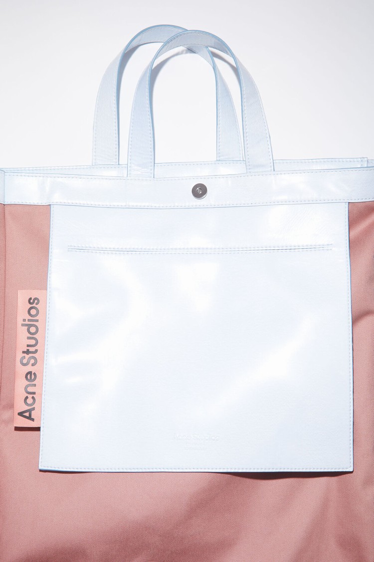 White / Grey Acne Studios Printed Logo Tote Bag | VTLY-27861