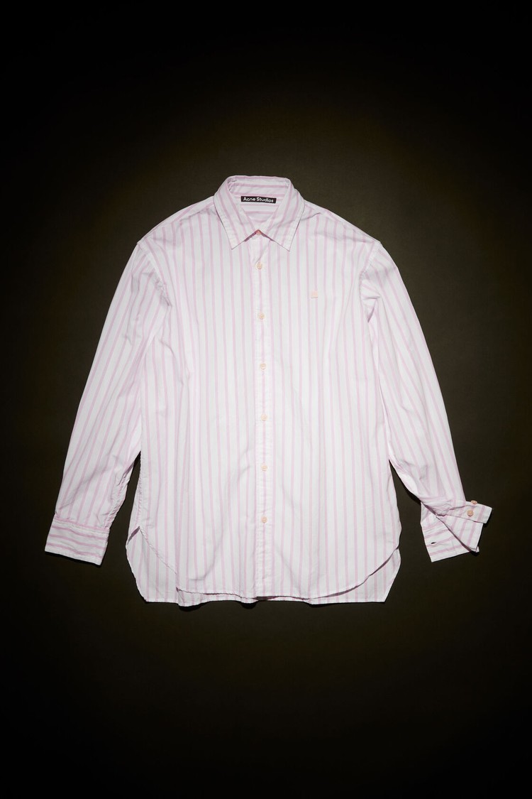 White / Pink Acne Studios Long Sleeve Men's Shirts | SVZH-54602