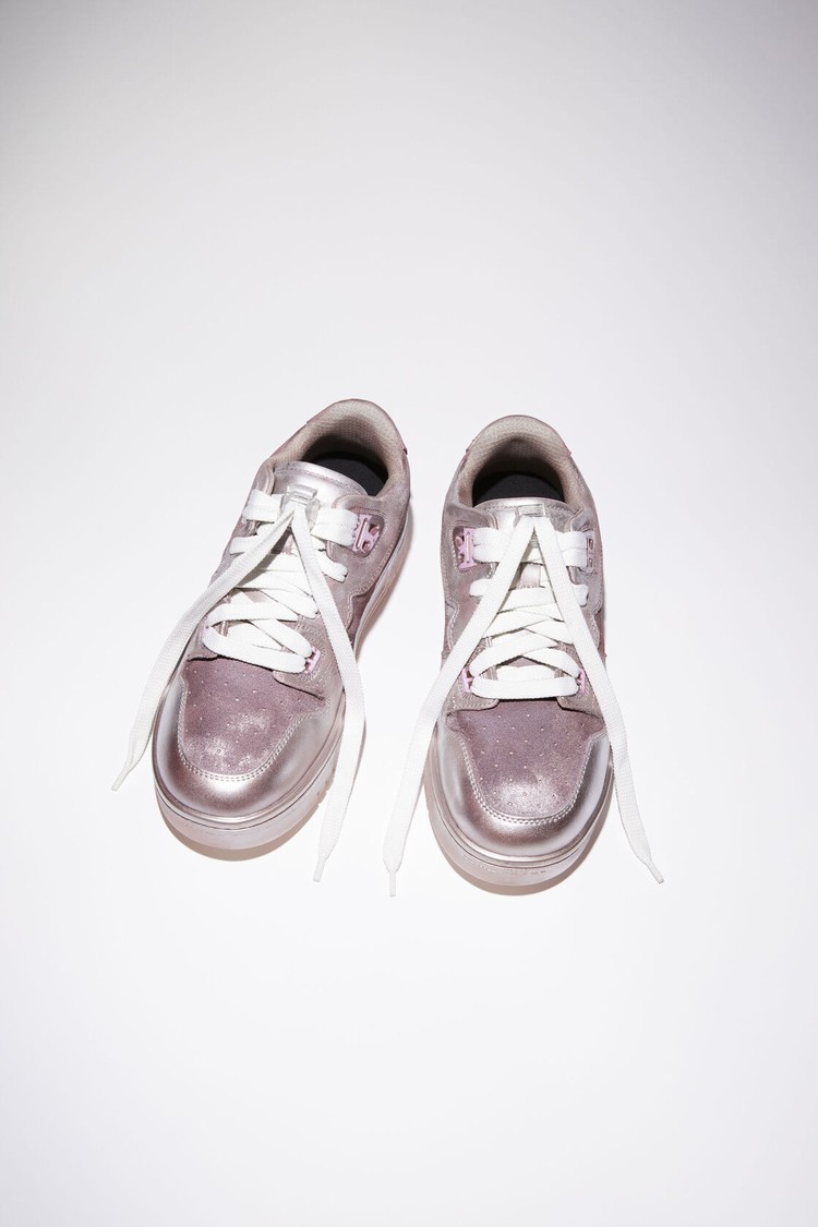 White / Silver Acne Studios Low Top Leather Women's Sneakers | WXIE-05741