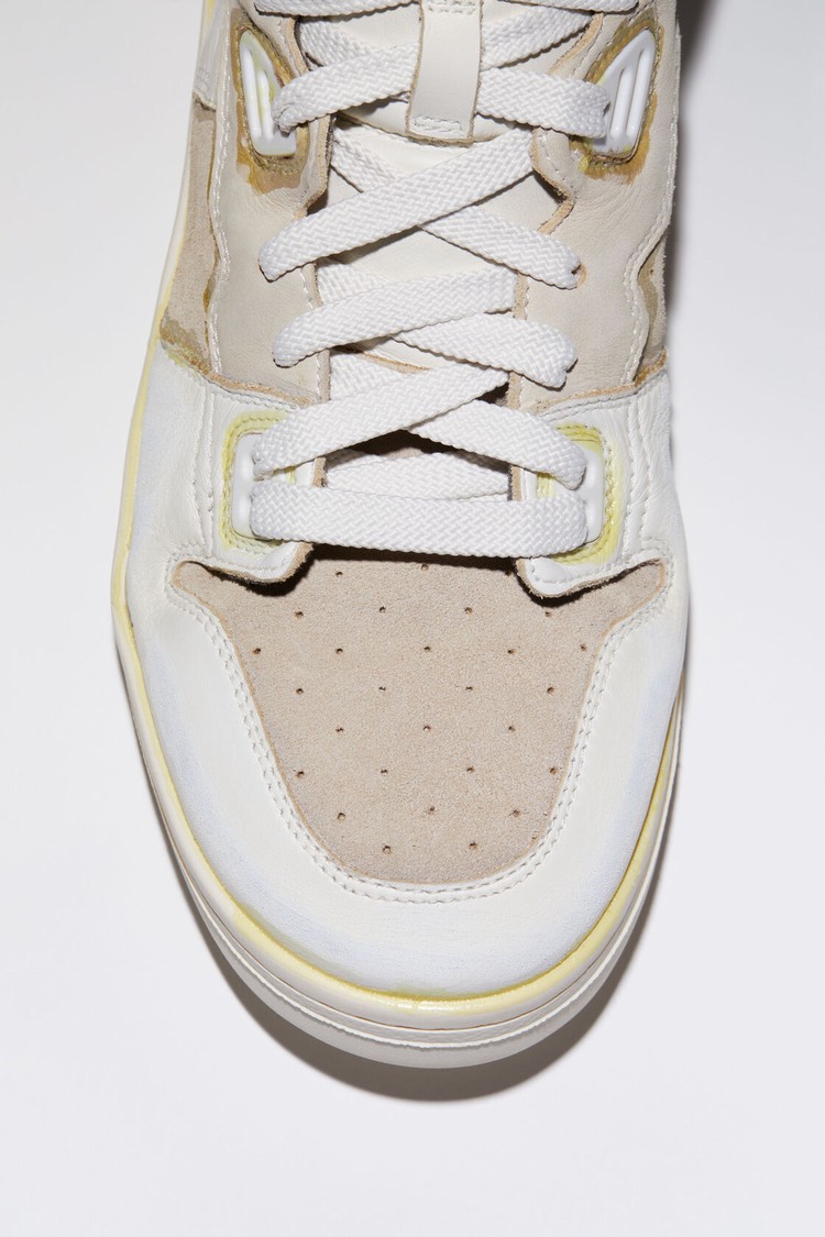 White / White Acne Studios High Top Leather Men's Sneakers | KNZG-64175