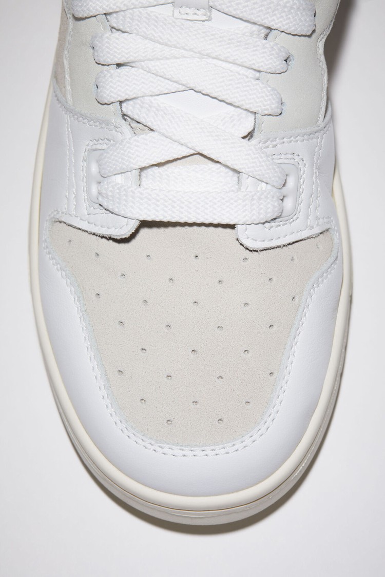 White / White Acne Studios Low Top Leather Men's Sneakers | GCZS-84715