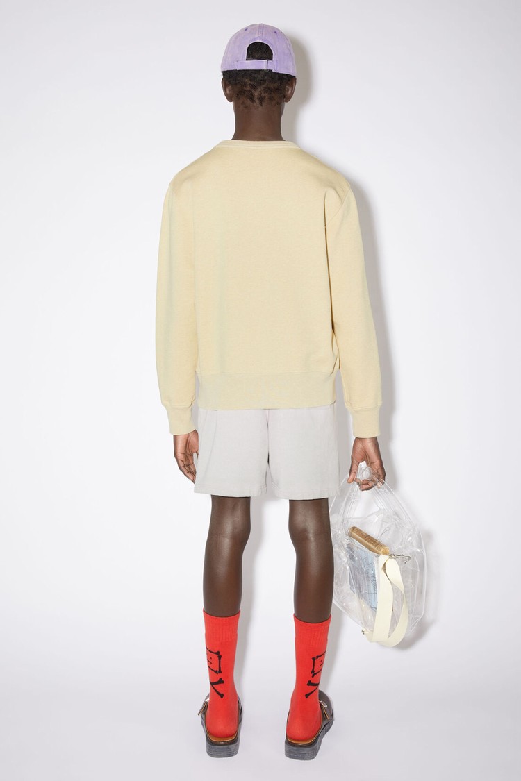 Yellow Acne Studios Crew Neck Men's Sweatshirts | LOCF-90532