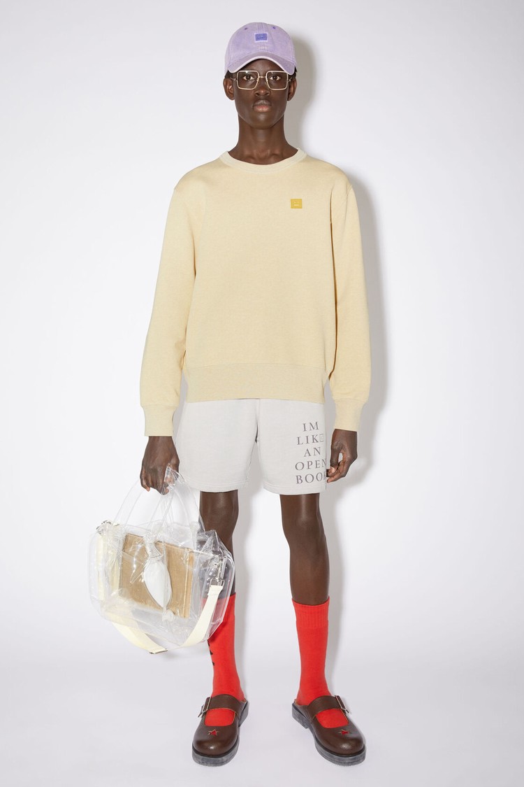 Yellow Acne Studios Crew Neck Men\'s Sweatshirts | LOCF-90532