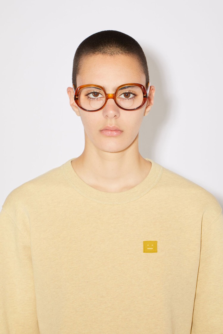 Yellow Acne Studios Crew Neck Women's Sweatshirts | BKXC-64091