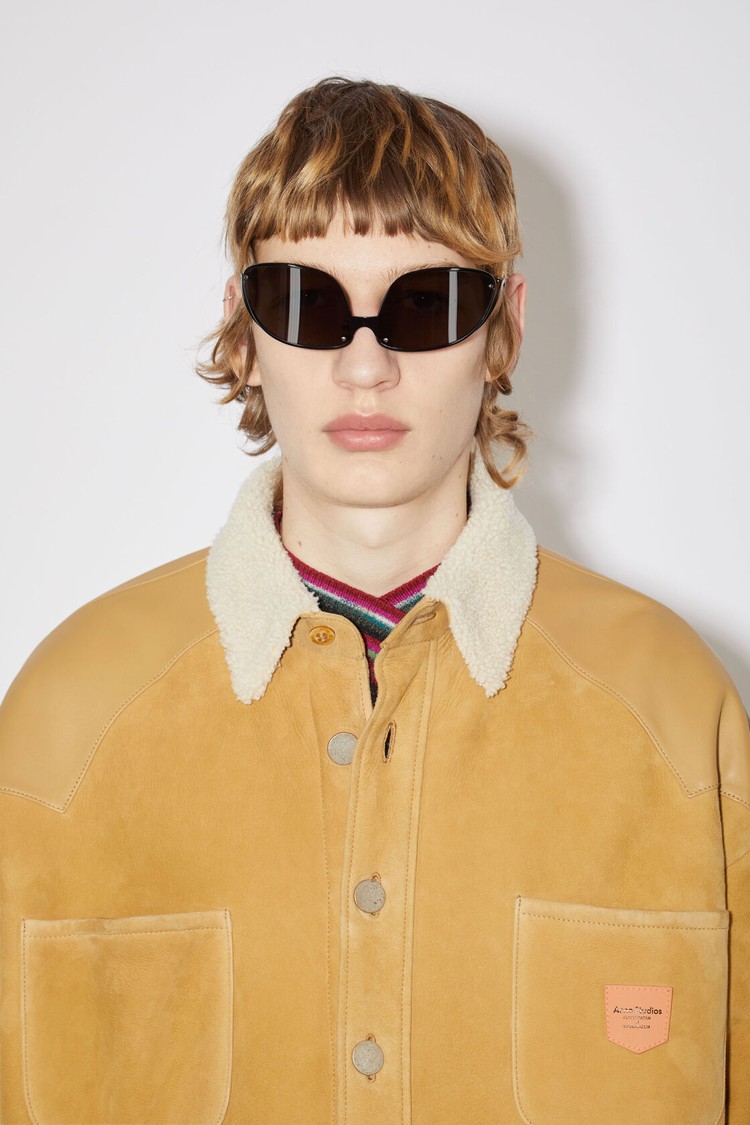 Yellow Acne Studios Leather Suede Shearling Men's Jackets | MERS-69072