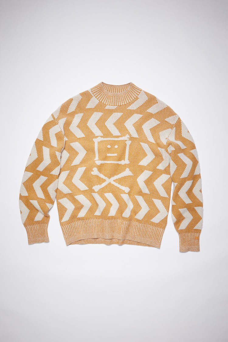 Yellow / Beige Acne Studios Crew Neck Jumper Women's Knitwear | VEPC-24398