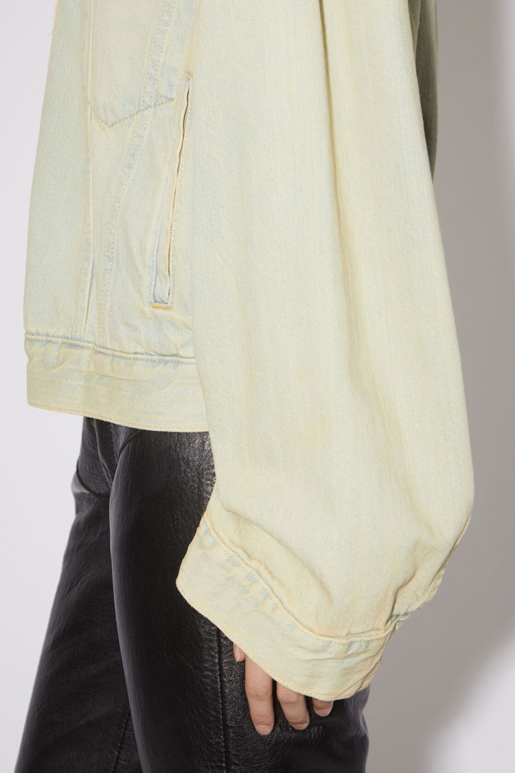 Yellow / Blue Acne Studios Oversized Denim - Morris Cropped Women's Jackets | RNDM-24058