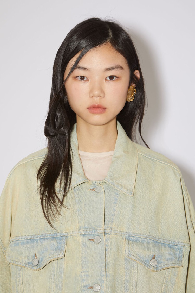 Yellow / Blue Acne Studios Oversized Denim - Morris Cropped Women's Jackets | RNDM-24058