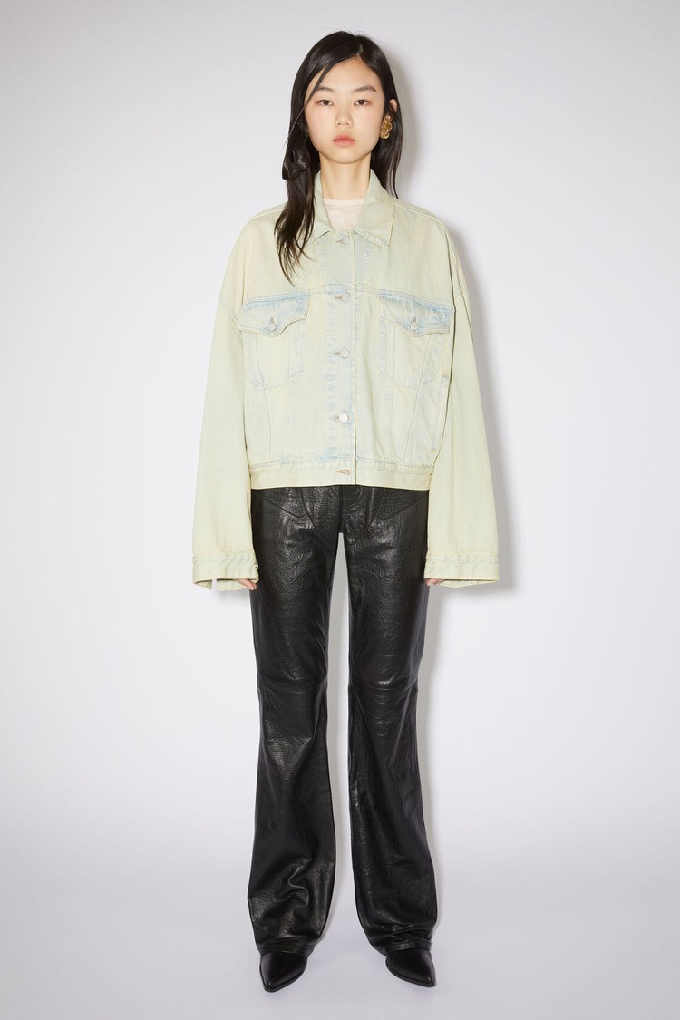 Yellow / Blue Acne Studios Oversized Denim - Morris Cropped Women\'s Jackets | RNDM-24058