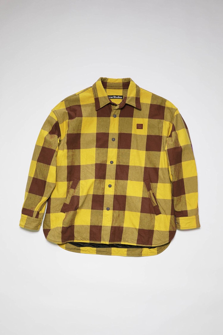 Yellow / Brown Acne Studios Check Padded Men's Jackets | XIGZ-74053