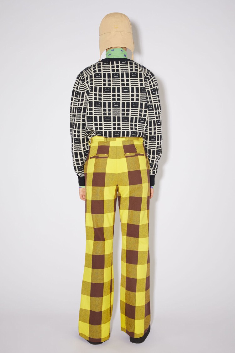 Yellow / Brown Acne Studios Check Women's Trousers | HYGJ-50142