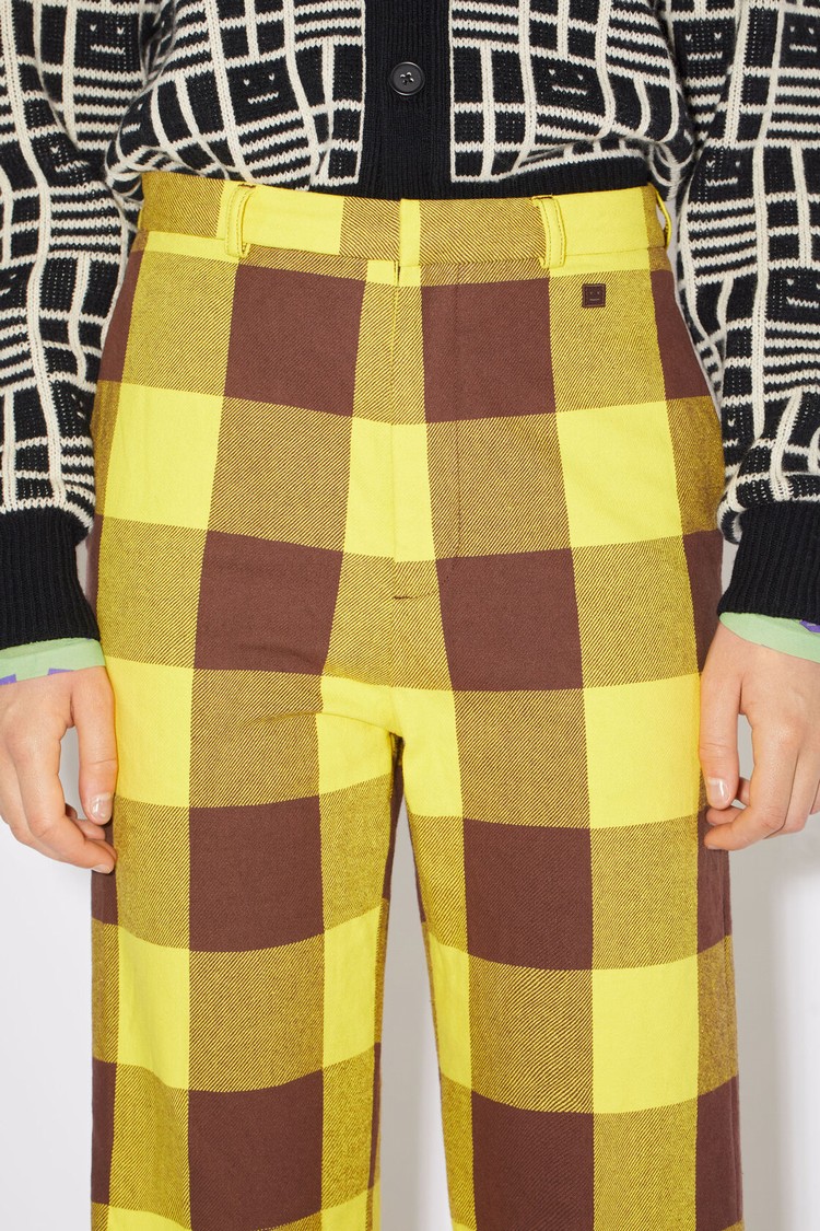 Yellow / Brown Acne Studios Check Women's Trousers | HYGJ-50142