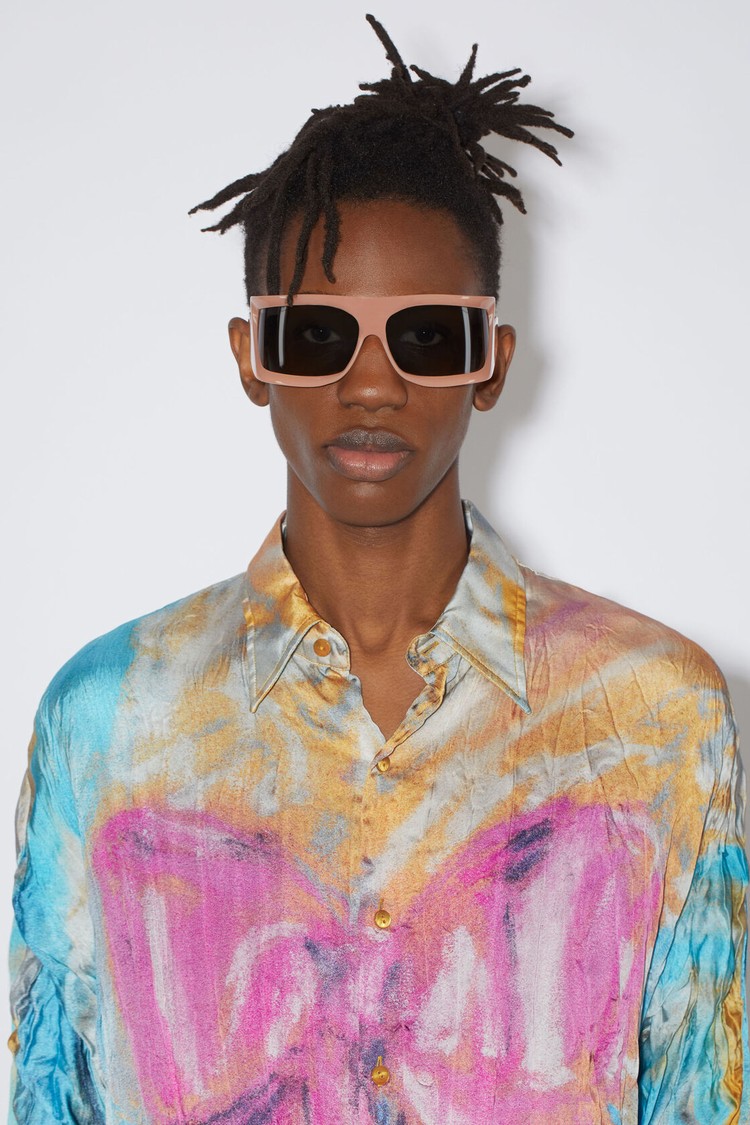 Yellow / Pink Acne Studios Printed Button-up Men's Shirts | VJGM-39724