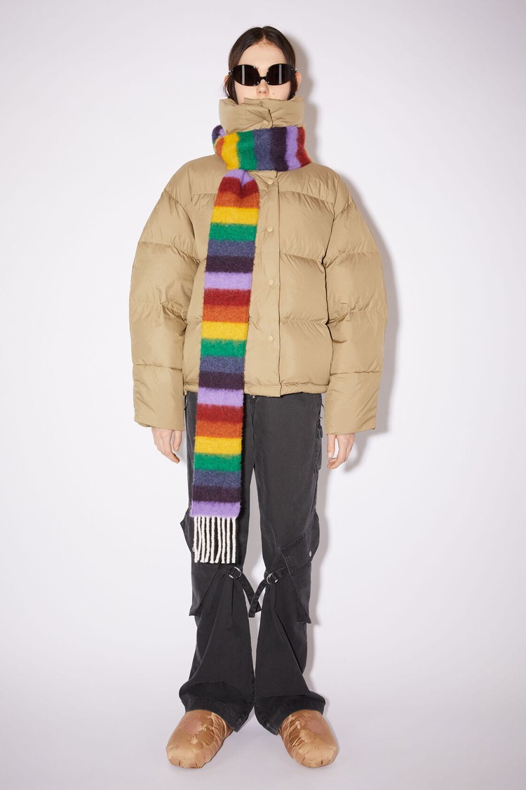 Yellow / Purple / Green Acne Studios Wool-apaca Fringe - Skinny Scarf | IVBO-60895